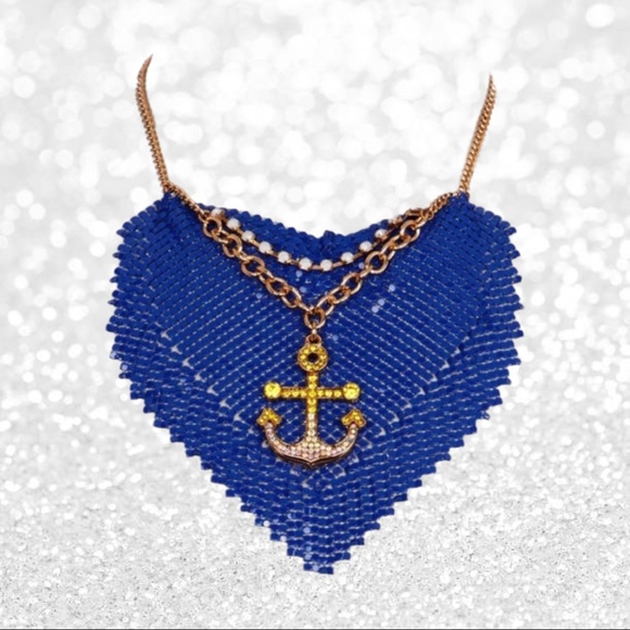 🛑SOLD🛑 Betsey Johnson Mesh Anchor Frontal Drop Necklace - Picture 7 of 9